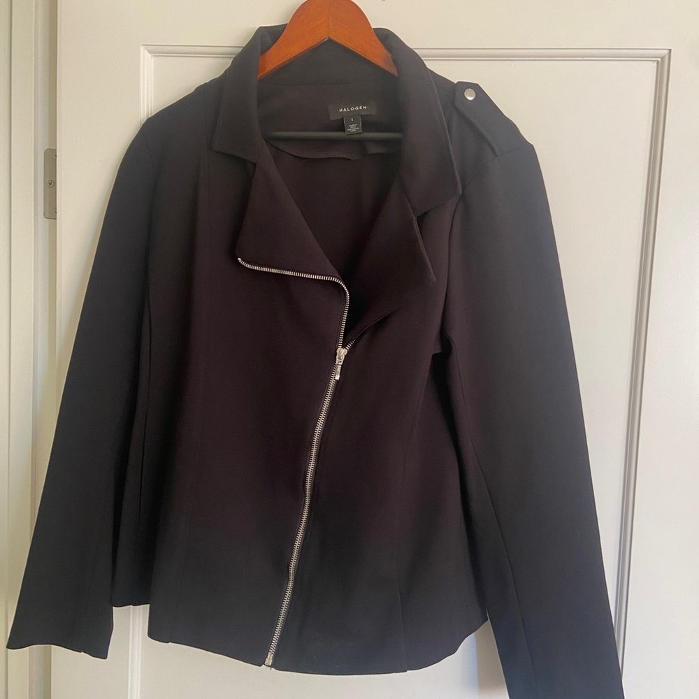 HALOGEN ASYMMETRICAL ZIP JACKET Sz L